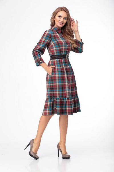 Платье Anelli 768 красная_клетка - фото 2