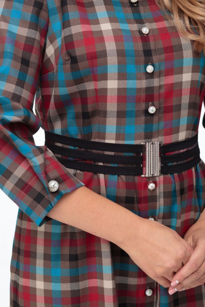 Платье Anelli 768 красная_клетка - фото 4