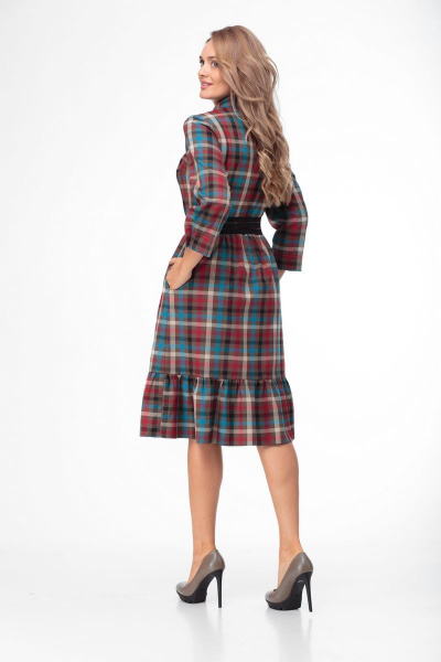 Платье Anelli 768 красная_клетка - фото 5