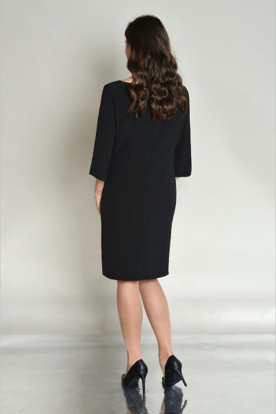 Круглогодичное платье с бархатом и сеткой Faufilure outlet С475 черный - фото 5