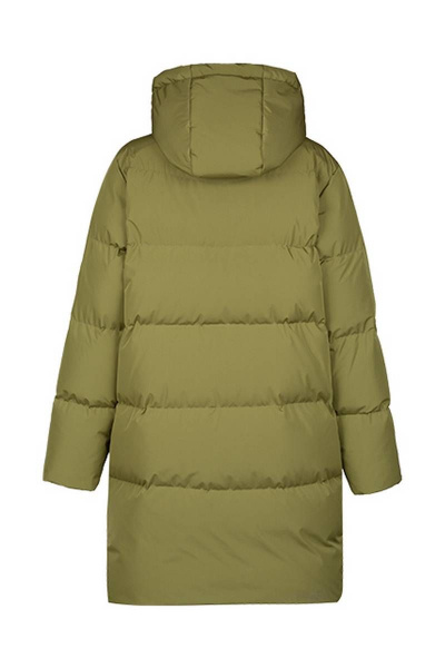 Зимнее пальто из плащёвой ткани с капюшоном и флисом Bell Bimbo 193030 оливковый - фото 2