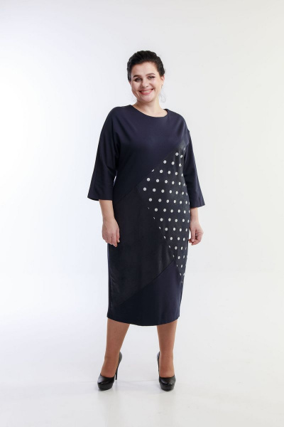 Демисезонное платье из текстиля с резным рукавом Belinga 1042 - фото 1