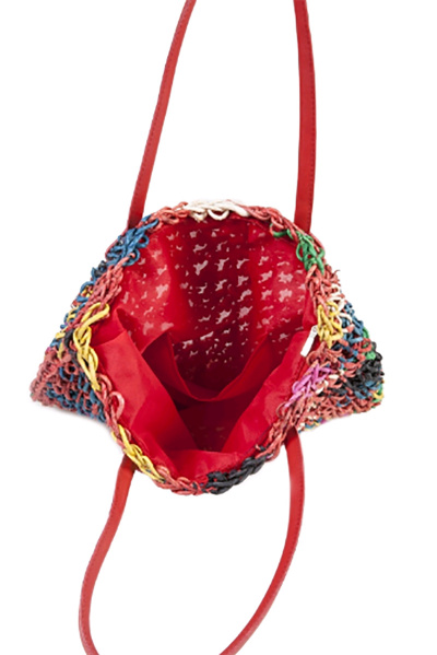 Вязаная сумка, лето, мультиколор, красный, просторная OLANTIZ С8 красный - фото 2