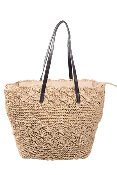 Летняя вязаная сумка из хлопка бежевый OLANTIZ С5 беж - фото 1