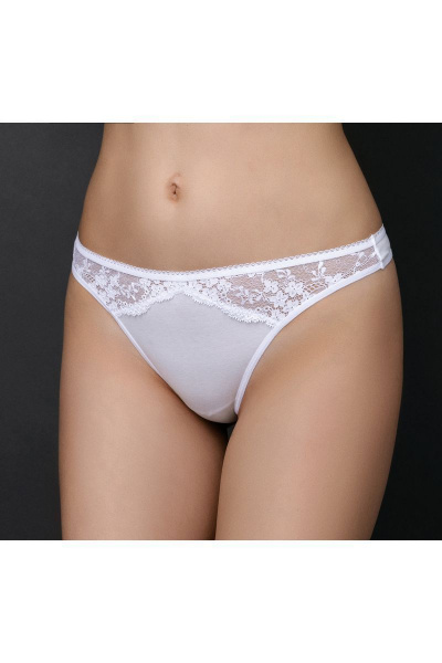 Трусы стринги из хлопка и кружева, белый Verally 116-5 белый - фото 1