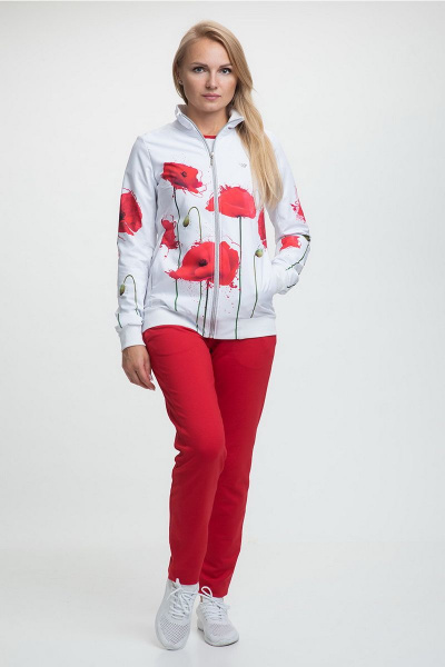 Брюки, джемпер, жакет FORMAT 11376 белый/красный - фото 1