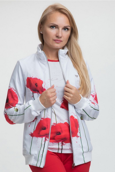 Брюки, джемпер, жакет FORMAT 11376 белый/красный - фото 6