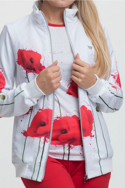 Брюки, джемпер, жакет FORMAT 11376 белый/красный - фото 7