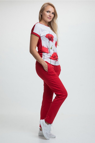 Брюки, джемпер, жакет FORMAT 11376 белый/красный - фото 8
