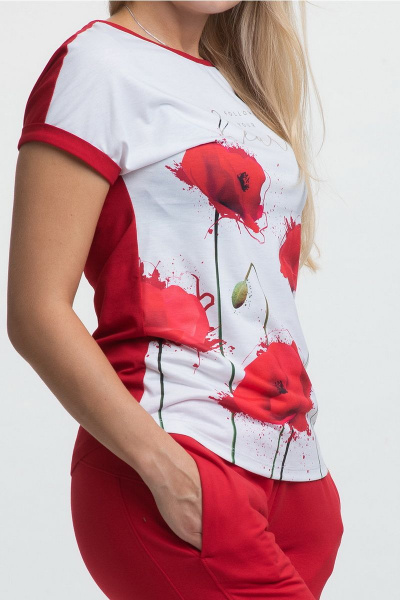 Брюки, джемпер, жакет FORMAT 11376 белый/красный - фото 9