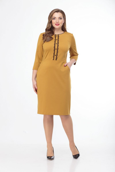 Платье Anelli 552 горчица - фото 2