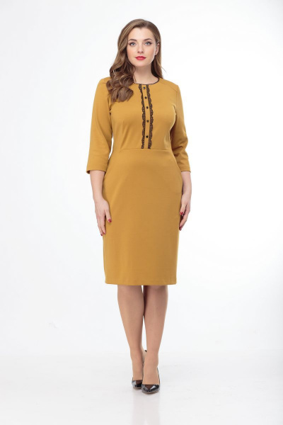 Платье Anelli 552 горчица - фото 1