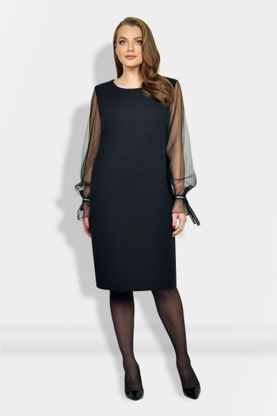 Нарядное платье из сетки и трикотажа с выточками Fortuna ШЖ 661 - фото 1