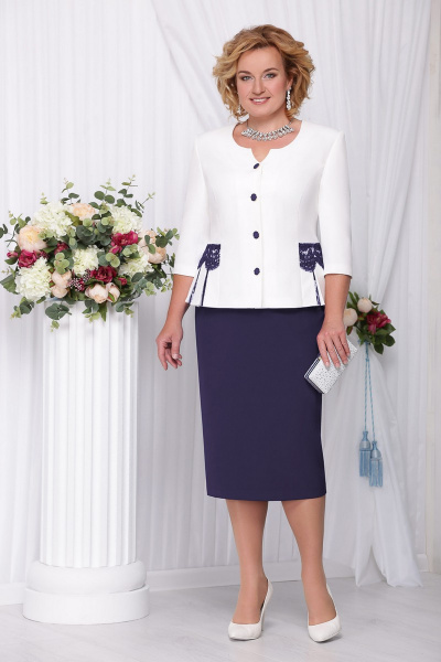 Жакет, юбка Ninele 2108 синий - фото 1