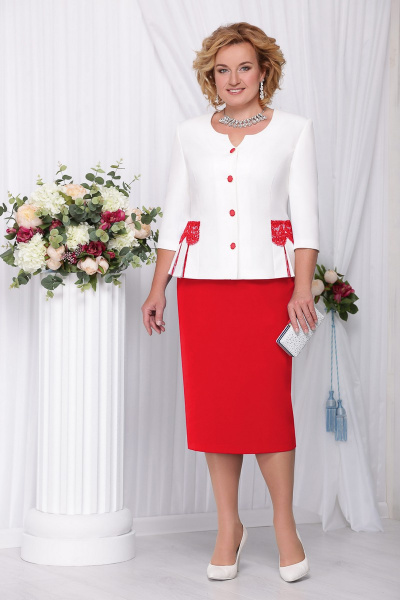 Жакет, юбка Ninele 2108 красный - фото 1