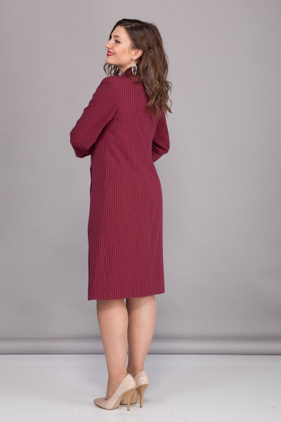 Платье на каждый день у делов  из текстиля с воротником БАГРЯНИЦА 5002 красный - фото 5