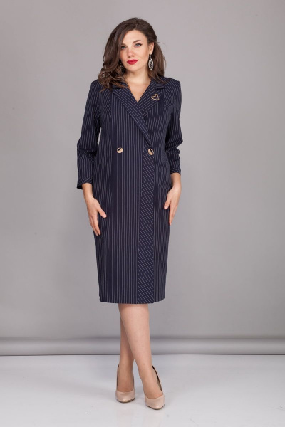 Платье БАГРЯНИЦА 5002 тёмно-синий - фото 3