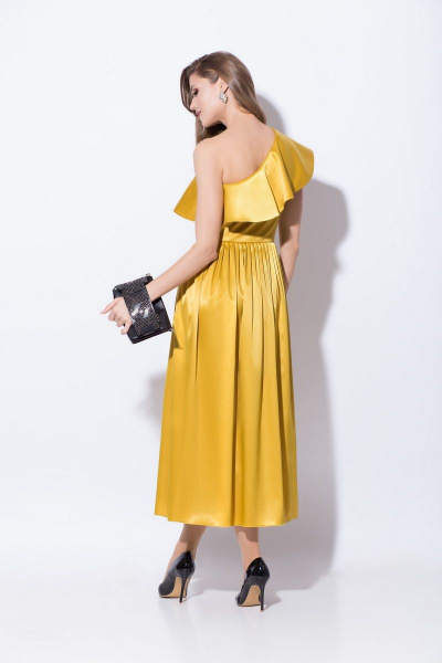 Платье с асимметричным лифом из атласа и съемным поясом Anna Majewska 1318 Dijon - фото 5