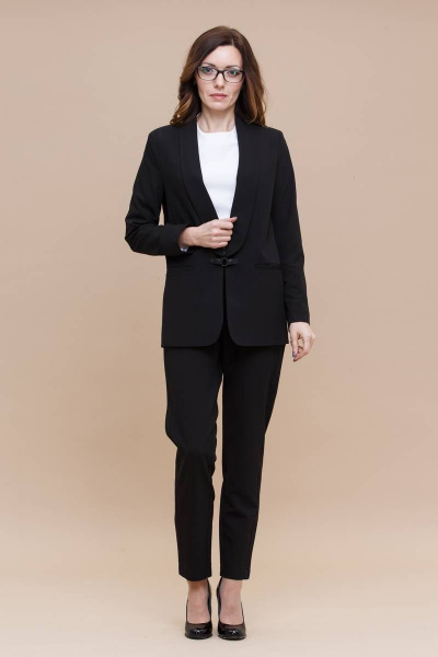 Классический костюм из текстиля с жакетом и узкими брюками Domna 16055 - фото 2