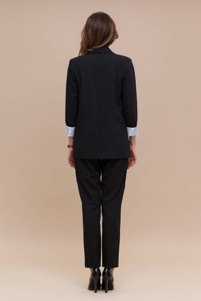Классический костюм из текстиля с жакетом и узкими брюками Domna 16055 - фото 4