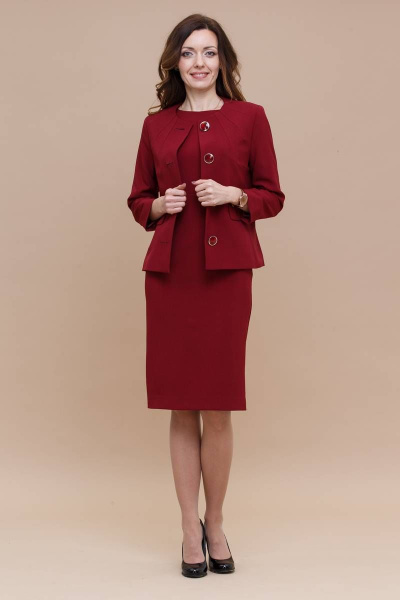 Костюм жакет и платье с акцентным кроем и пуговицами Domna 16057 - фото 2
