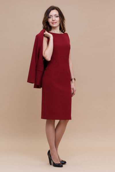 Костюм жакет и платье с акцентным кроем и пуговицами Domna 16057 - фото 3