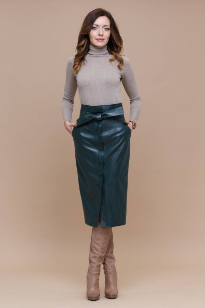 Юбка карандаш из экокожи с завышенной талией Domna 71104 - фото 1