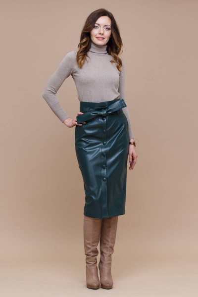 Юбка карандаш из экокожи с завышенной талией Domna 71104 - фото 2