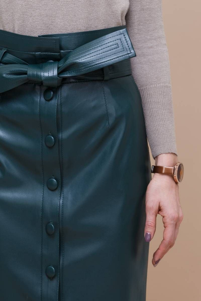 Юбка карандаш из экокожи с завышенной талией Domna 71104 - фото 6