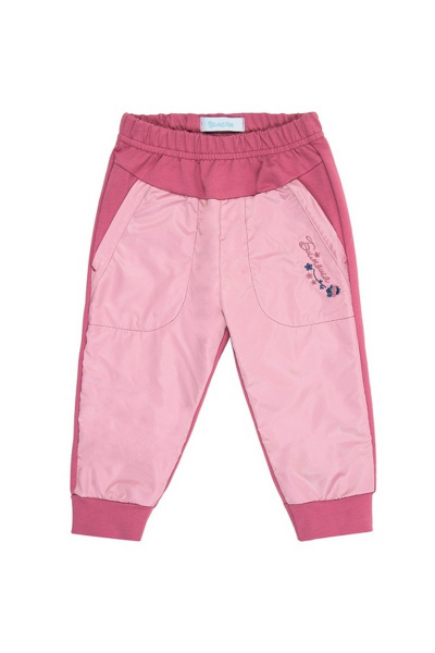 Демисезонные брюки из трикотажа и плащевой ткани для девочки Bell Bimbo 172146 т.розовый - фото 1