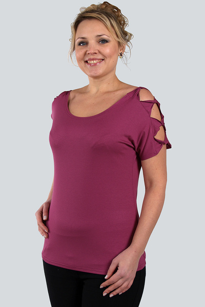 Летняя женская майка из трикотажа с круглым вырезом и приталенным силуэтом Zlata 4009/1 - фото 1