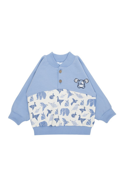 Джемпер из трикотажа с вышивкой и цифровой печатью Bell Bimbo 172105 голубой - фото 1