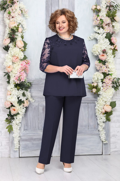 Блуза, брюки Ninele 2231 темно-синий - фото 1