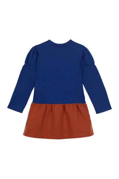 Платье с растительным принтом и вышивкой из трикотажа Bell Bimbo 192206 деним - фото 2