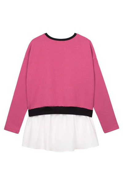 Джемпер с баской и принтом с надписями и смайликами Bell Bimbo 192211 т.розовый - фото 2