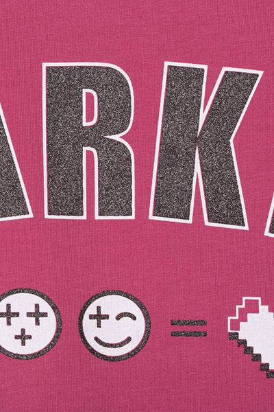 Джемпер с баской и принтом с надписями и смайликами Bell Bimbo 192211 т.розовый - фото 3