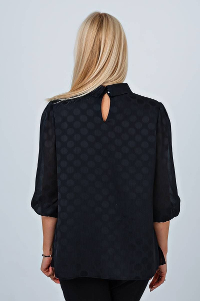 Блуза шифоновая с воротником-стойкой для делового стиля Avila 0759 черный - фото 2