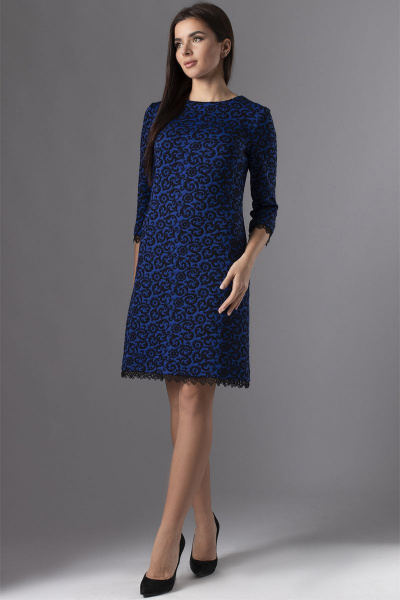 Платье полуприлегающего силуэта с кружевом из трикотажа VIZAVI 574 - фото 1