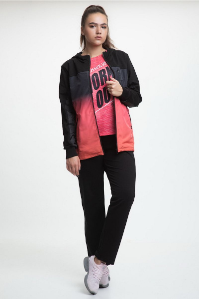 Брюки, джемпер, жакет FORMAT 11301 черно-розовый - фото 1