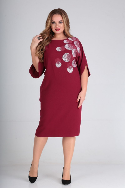 Платье Andrea Style 00240 бордо - фото 2