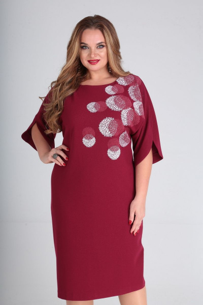 Платье Andrea Style 00240 бордо - фото 1