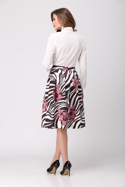 Фиолетовая А-силуэта юбка с складками и карманами Djerza 0121 линии - фото 5