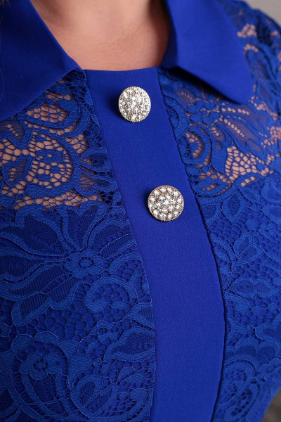 Платье нарядное из кружевного текстиля Круглогодичное Liona Style 667 василек - фото 4