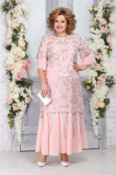 Платье Ninele 5747 пудра - фото 1