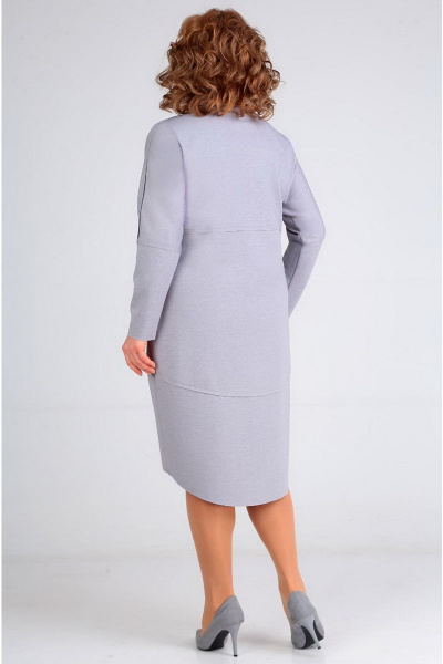 Демисезонное платье в стиле бохо из трикотажа Таир-Гранд 6541 серый - фото 2