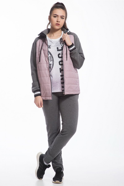 Брюки, джемпер, жакет FORMAT 11372 серо-розовый/антрацит - фото 8