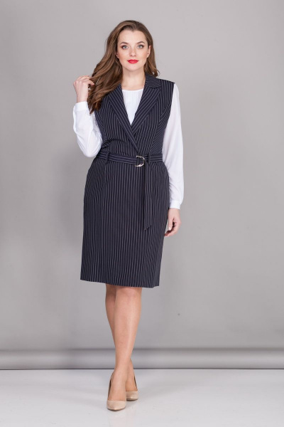 Блуза, сарафан БАГРЯНИЦА 2118 тёмно-синий - фото 1