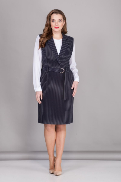 Блуза, сарафан БАГРЯНИЦА 2118 тёмно-синий - фото 2