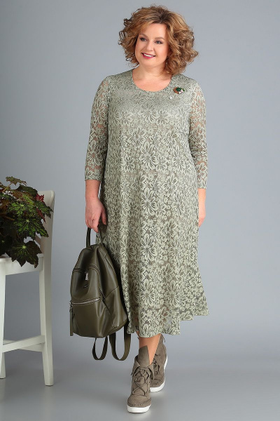 Платье Algranda А3378-олива - фото 1