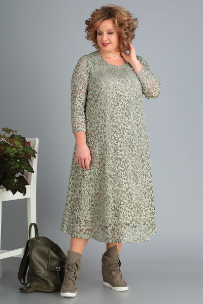 Платье Algranda А3378-олива - фото 2